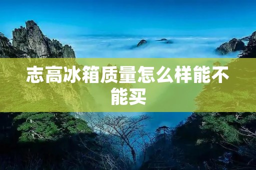 志高冰箱质量怎么样能不能买