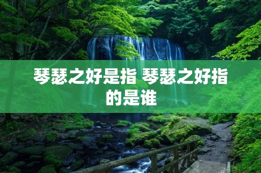 琴瑟之好是指 琴瑟之好指的是谁