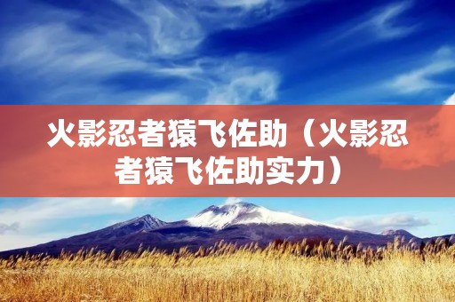 火影忍者猿飞佐助(火影忍者猿飞佐助实力) 火影忍者猿飞佐助(火影忍者猿飞佐助实力)