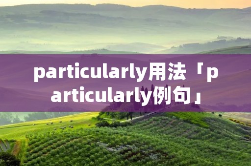particularly用法「particularly例句」
