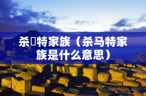 杀獁特家族（杀马特家族是什么意思）
