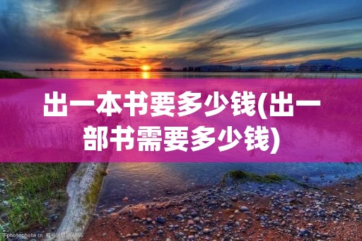出一本书要多少钱(出一部书需要多少钱)