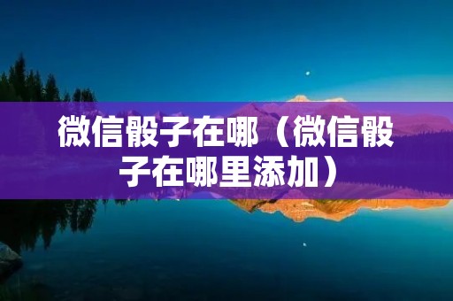 微信骰子在哪(微信骰子在哪里添加) 微信骰子在哪(微信骰子在哪里添加)