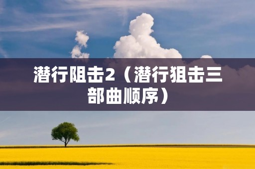 潜行阻击2（潜行狙击三部曲顺序）
