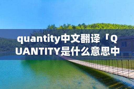 quantity中文翻译「QUANTITY是什么意思中文翻译」 quantity中文翻译「QUANTITY是什么意思中文翻译」