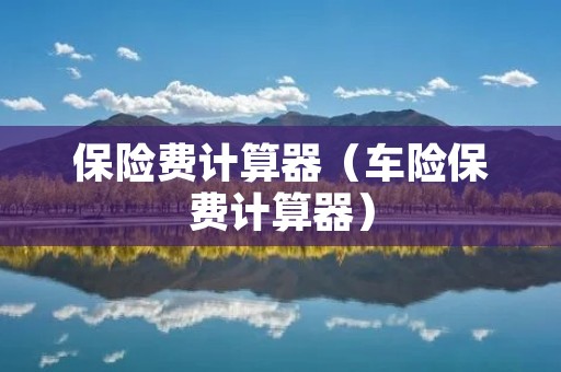 保险费计算器（车险保费计算器）