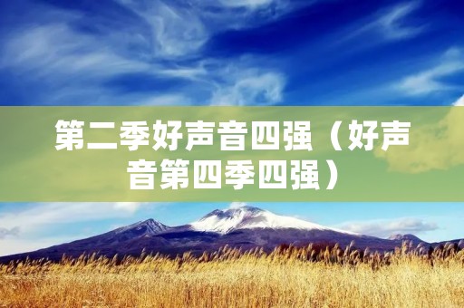 第二季好声音四强(好声音第四季四强) 第二季好声音四强(好声音第四季四强)