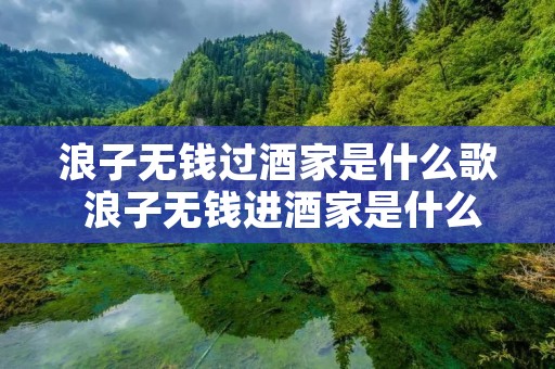 浪子无钱过酒家是什么歌 浪子无钱进酒家是什么歌