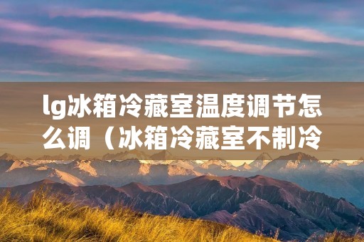 lg冰箱冷藏室温度调节怎么调（冰箱冷藏室不制冷怎么修理）