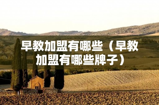 早教加盟有哪些(早教加盟有哪些牌子) 早教加盟有哪些(早教加盟有哪些牌子)