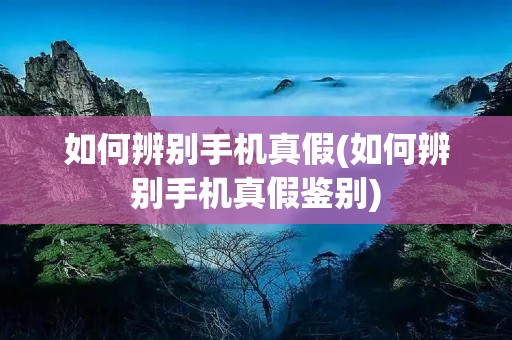 如何辨别手机真假(如何辨别手机真假鉴别)
