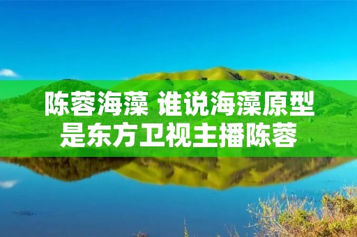 陈蓉海藻 谁说海藻原型是东方卫视主播陈蓉