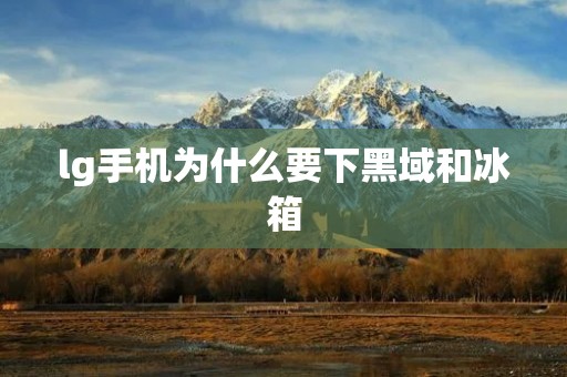 lg手机为什么要下黑域和冰箱