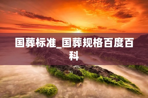国葬标准_国葬规格百度百科
