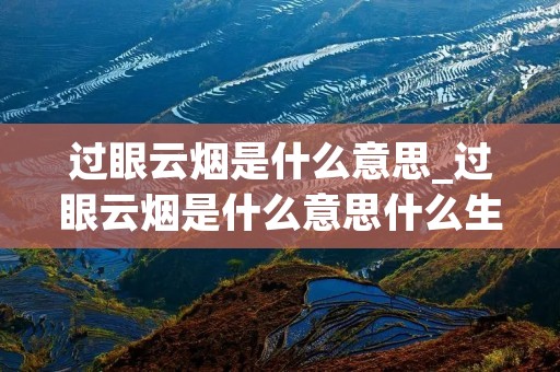 过眼云烟是什么意思_过眼云烟是什么意思什么生肖