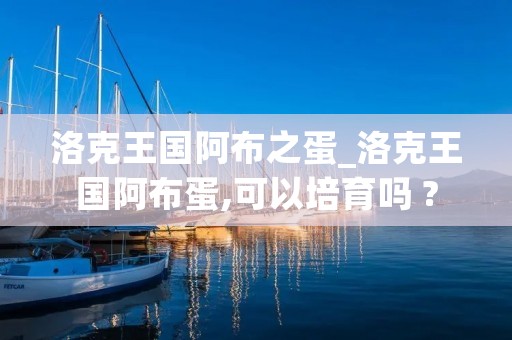 洛克王国阿布之蛋_洛克王国阿布蛋,可以培育吗 ?