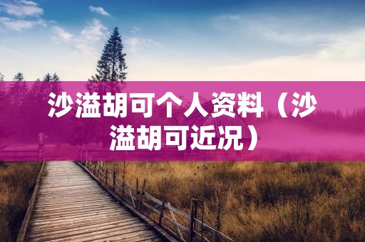 沙溢胡可个人资料（沙溢胡可近况）