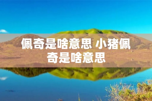 佩奇是啥意思 小猪佩奇是啥意思
