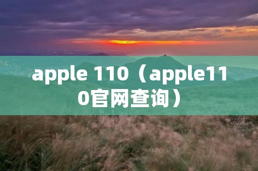 apple 110(apple110官网查询) apple 110(apple110官网查询)