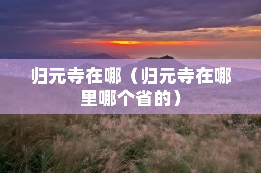 归元寺在哪(归元寺在哪里哪个省的) 归元寺在哪(归元寺在哪里哪个省的)