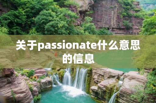 关于passionate什么意思的信息