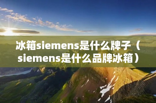 冰箱siemens是什么牌子(siemens是什么品牌冰箱)