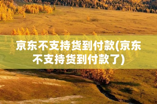 京东不支持货到付款(京东不支持货到付款了)
