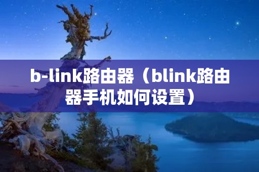 b-link路由器（blink路由器手机如何设置）