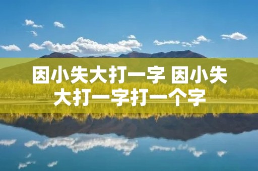 因小失大打一字 因小失大打一字打一个字