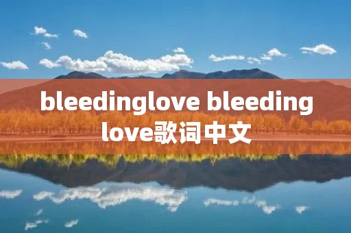 bleedinglove bleedinglove歌词中文