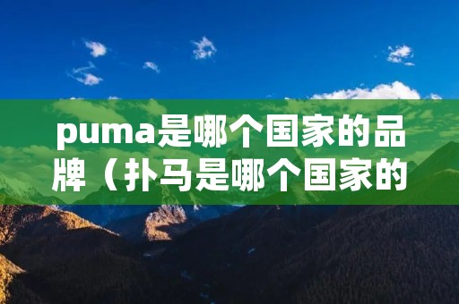 puma是哪个国家的品牌（扑马是哪个国家的品牌）