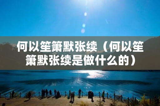 何以笙箫默张续（何以笙箫默张续是做什么的）