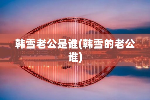 韩雪老公是谁(韩雪的老公谁)