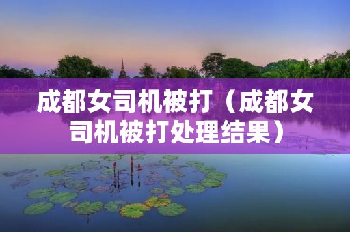 成都女司机被打(成都女司机被打处理结果) 成都女司机被打(成都女司机被打处理结果)