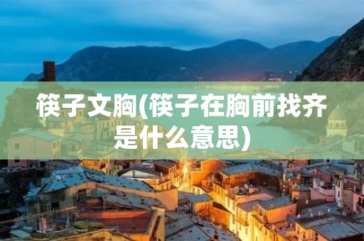 筷子文胸(筷子在胸前找齐是什么意思)