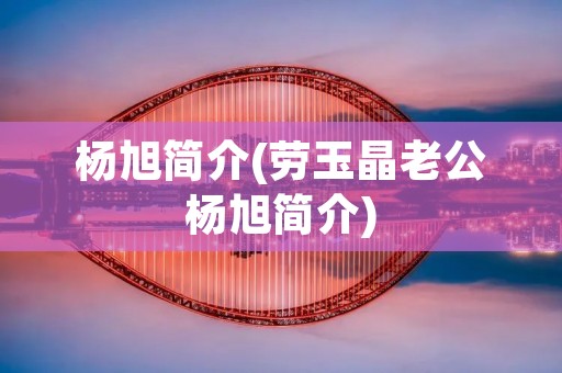 杨旭简介(劳玉晶老公杨旭简介)
