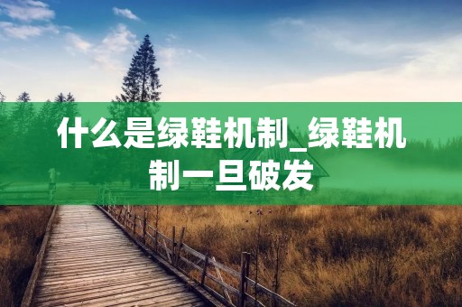 什么是绿鞋机制_绿鞋机制一旦破发
