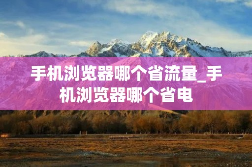 手机浏览器哪个省流量_手机浏览器哪个省电 手机浏览器哪个省流量_手机浏览器哪个省电
