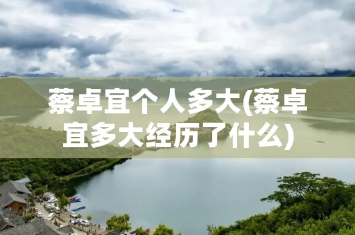蔡卓宜个人多大(蔡卓宜多大经历了什么)