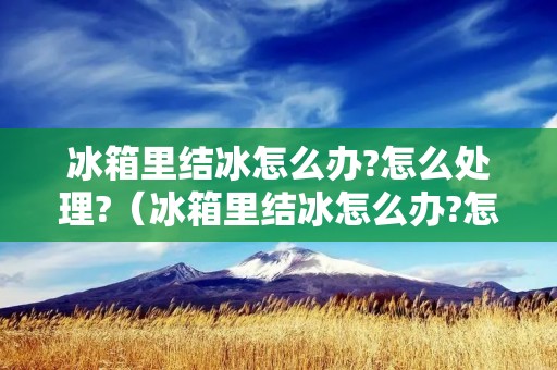 冰箱里结冰怎么办?怎么处理?(冰箱里结冰怎么办?怎么处理视频)