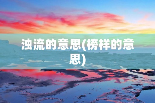 浊流的意思(榜样的意思)