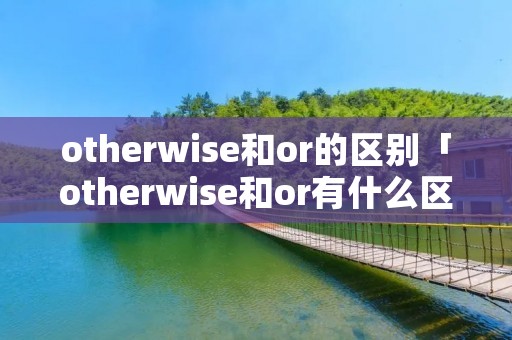 otherwise和or的区别「otherwise和or有什么区别」