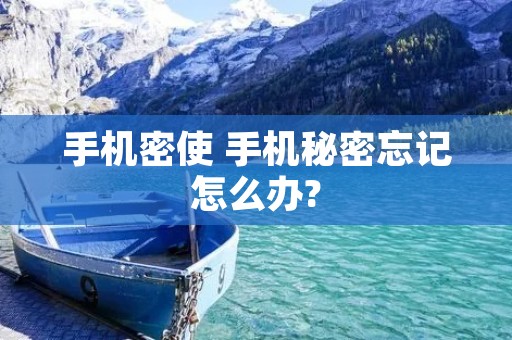手机密使 手机秘密忘记怎么办?