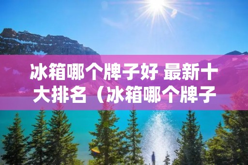 冰箱哪个牌子好 最新十大排名(冰箱哪个牌子好 最新十大排名盖得排行)