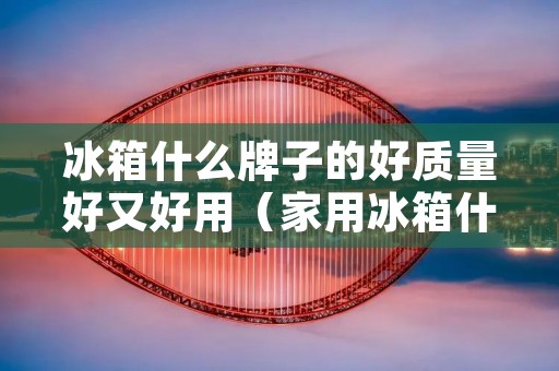 冰箱什么牌子的好质量好又好用（家用冰箱什么牌子的好质量好又好用）