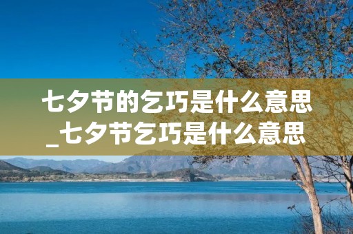 七夕节的乞巧是什么意思_七夕节乞巧是什么意思啊