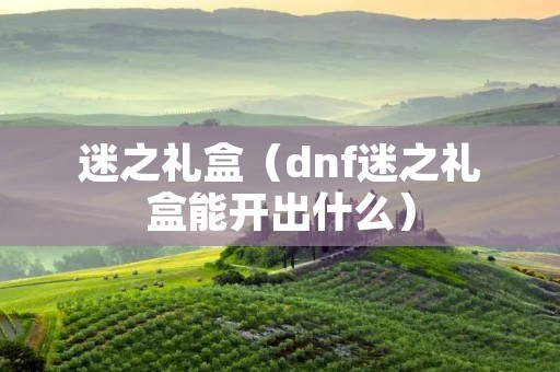 迷之礼盒（dnf迷之礼盒能开出什么）