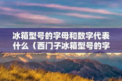 冰箱型号的字母和数字代表什么（西门子冰箱型号的字母和数字代表什么）