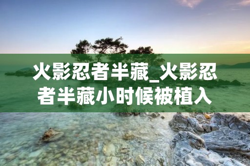 火影忍者半藏_火影忍者半藏小时候被植入 火影忍者半藏_火影忍者半藏小时候被植入