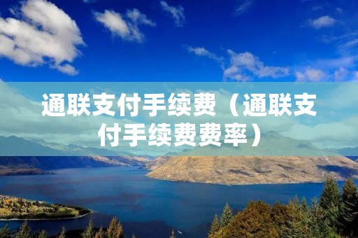 通联支付手续费(通联支付手续费费率) 通联支付手续费(通联支付手续费费率)